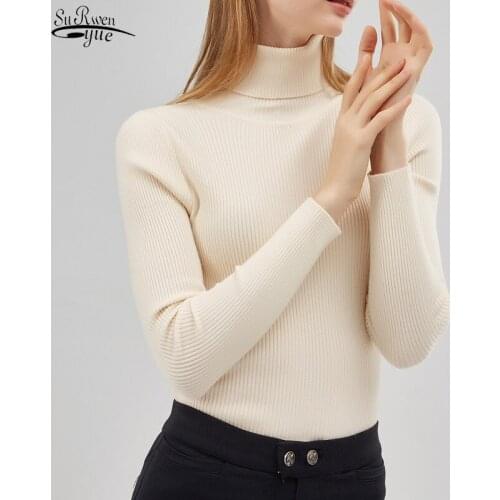 Winter 2021 Knitted Jumper Warm Tops Fashion Women Turtleneck Elegant Sweater Casual Autumn Korean Sweater Solid Pullover 16941