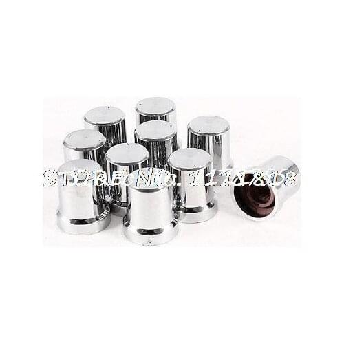 15mm x 13mm 10 Pcs Silver Tone Plastic Sound Fluted Control Knob