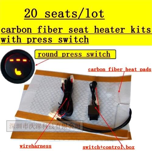 100 seats/lot,DHL free,2019 NEW improvement carbon fiber seat heater kits with three positions switch