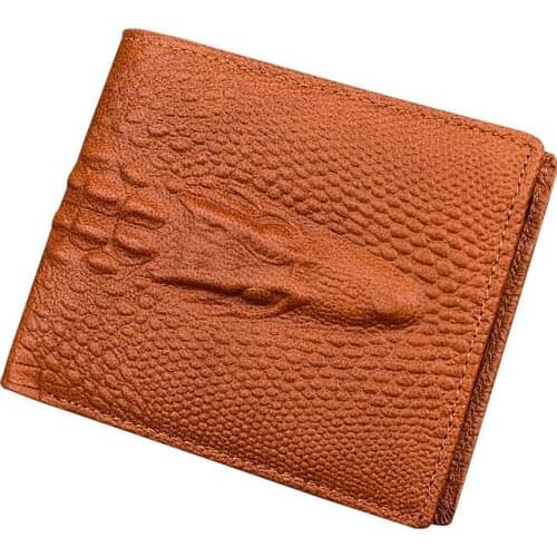 2019 Men Leather Short Wallet Bifold Men Wallets Crocodile Style Coin Purse Credit Card Holders Alligator Fashion Wallet