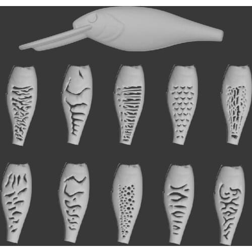 WLure Hard Plastic 3D Stencil for Tiny Wobble Jerkbait Crankbait UPC187 V2