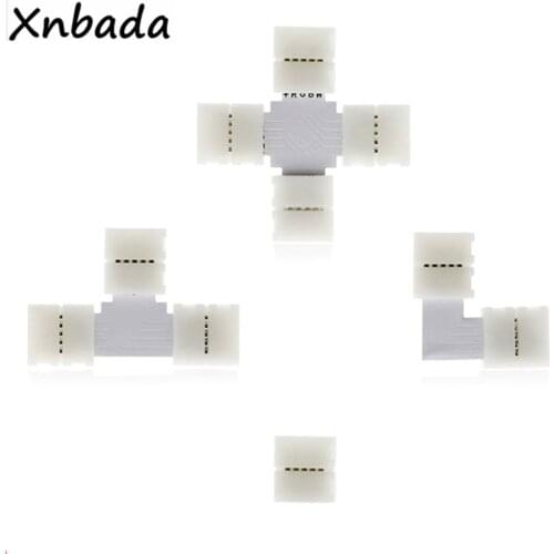 5PCS Free Soldering Led Connector 2PIN 3PIN 4PIN 5PIN L / T / X Shape Corner Connector For 10mm RGB RGBW RGBWW Led Strip Light