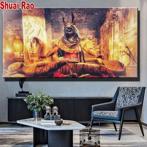 5d diamond painting new arrivals Egyptian mummy ancient tomb diy full square round drill diamond mosaic embroidery Big Size
