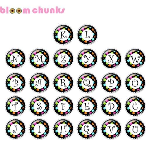 Alphabet 10pcs mixed 12mm/18mm/20mm/25mm Round photo glass cabochon demo flat back Making findings Z1182