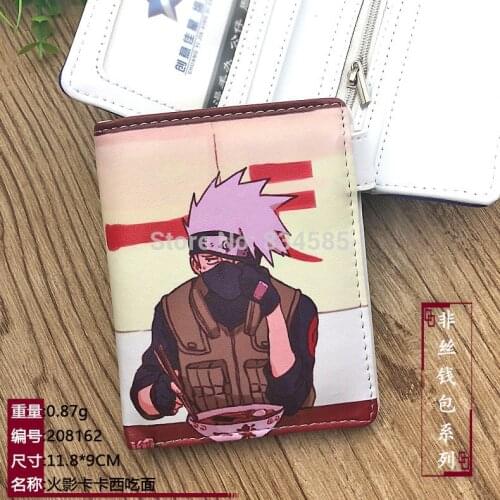 Anime Shippuden Hatake Kakashi Short PU Leather Wallet Uchiha Sasuke Coin Purse