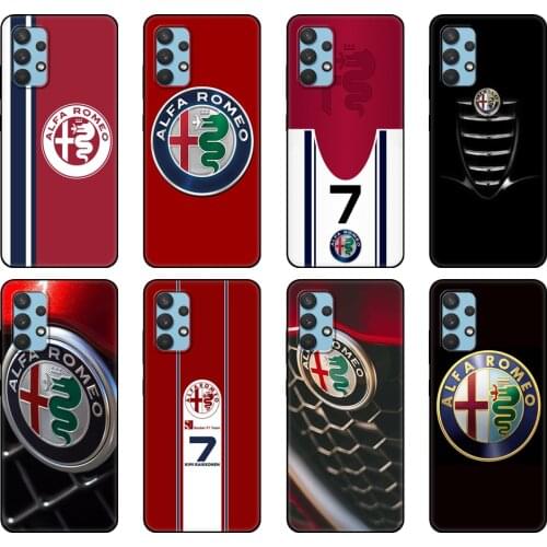 Black tpu Case For Samsung galaxy A32 A42 A52 A72 4g 5g S21 PLUS ultra back cover Alfa romeo