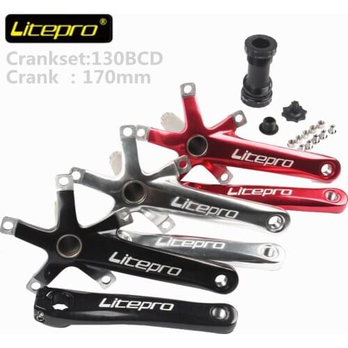 LP Litepro Bike crank Road bike Foldable Bike modification Single disc 130 BCD bicycle parts Including Bicycle Bottom Brackets