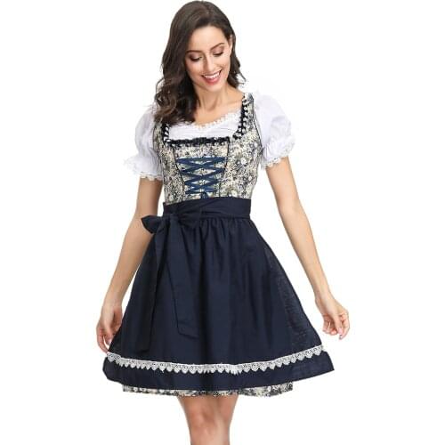 Adult Beer Maid Wench Dirndl Costume German Bavarian Beer Girl Oktoberfest Costume Cosplay Carnival Party Fancy Dress