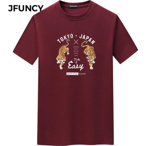 JFUNCY Oversized Loose Men T Shirts Casual Harajuku Print Tshirt 2021 Summer Short Sleeve Male Tee Tops Plus Size Man Clothing