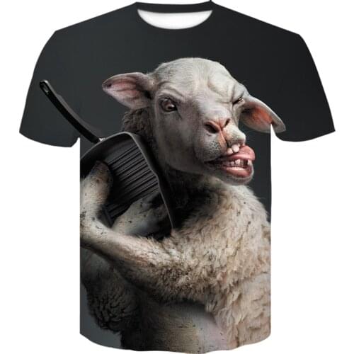New Summer T shirt Men Streetwear t shirt Funny design tops sheep 3D print Short Sleeve Tees Tops Animal Male Clothes Tshirt