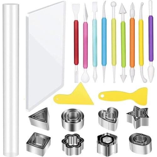 Clay Cutters Clay DIY Tool Set,Clay Sculpting Sculpting Tool,Acrylic Clay Roller for Clay Pottery Craft