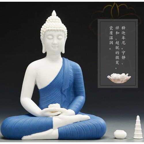 HOT SALE - 30CM LARGE HIGH-GRADE PORCELAIN SOUTHEAST ASIA HOME DECORATION SITTING BUDDHA AMITABHA FENG SHUI SCULPTURE ART STATUE