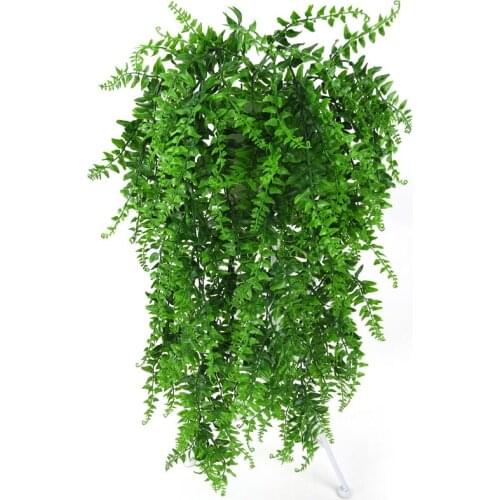 Artificial Plastic Persian Fern Tree Leaves Plastic Green Simulation Plant Fake Leaves Rattan Classic Home Decoration