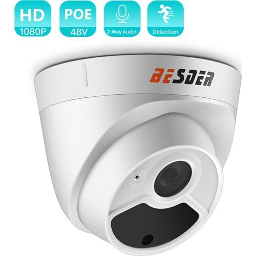BESDER Full HD 1080P Security Camera Indoor Dome IP Camera Audio With Internal Microphone 48V PoE P2P ONVIF Email Motion Detect