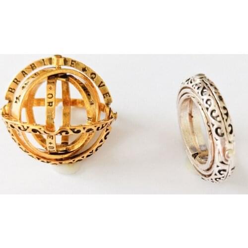 Astronomical Sphere Ball Ring Finger Ring Couple Lover Jewelry Gift Vintage Complex Rotating Armillary Sphere Ring