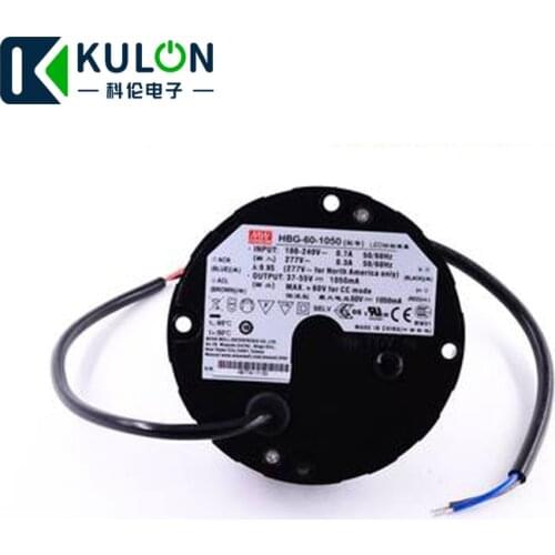 Meanwell 60W constant current LED driver HBG-60-1050 60W 1050mA Round LED power supply for patio aluminum shell minning lighting