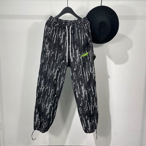 Owen Seak Men Casual Pencil Pants High Street Wear Mens Clothing England Sweatpants Preppy Autumn Winter Cross Black Pants