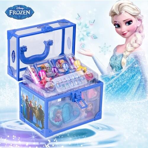Disney Frozen elsa and anna Makeup box set girls cute toys Beauty pretend play kids birthday gift