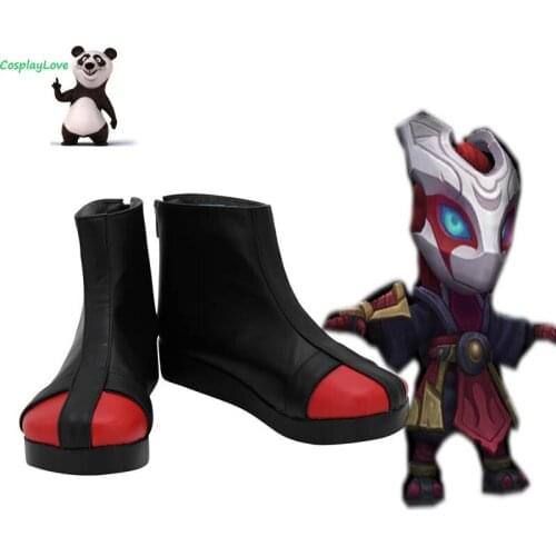 CosplayLove LOL Game Crimson Moon The Heart of the Tempest Kennen Black Cosplay Shoes Cosplay Long Boots Leather Custom Made