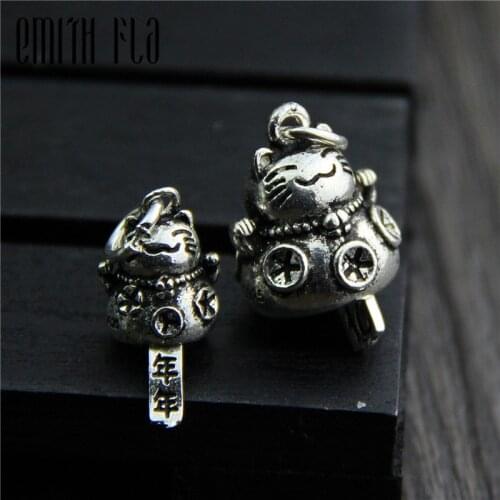 925 Sterling Silver Decorate Necklace Pendant Animal Charms Ethnic Design Jewelry Findings DIY Crafts Charms for Jewelry Making