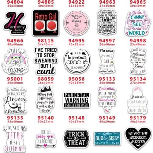 DIY Craft Supplies Sewing Accessories Cartoon Letter And Word Printed Planar Resins Mold 10 Pieces. PR-94804