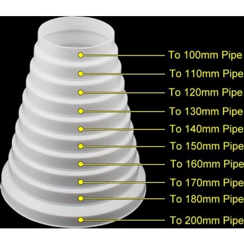 Ventilation Pipeline Reducer 100mm-200mm, pipe line adopter 4" to 8" in size