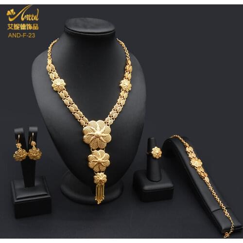 ANIID Women Luxury Jewelry Sets 24K Gold Wedding Bracelets Dubai Bridal Jewelery African Accessories Morocco Ethiopia Nigerian