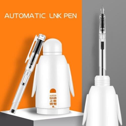 10 Seconds Automatic Ink-absorbing Fountain Pen Set Student Calligraphy Fountain Pen Super Easy To Use Creative Smart Stationery