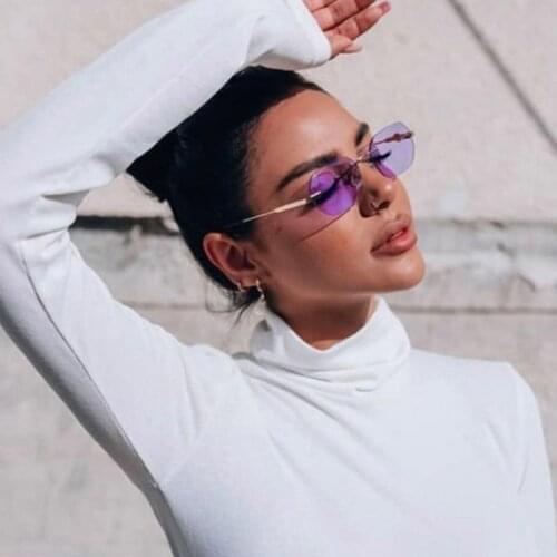 High Quality Womens Square Sunglasses Lady Metal Rimless Shades Luxury Sun Glasses Female Driving Glasses zonnebril dames UV400