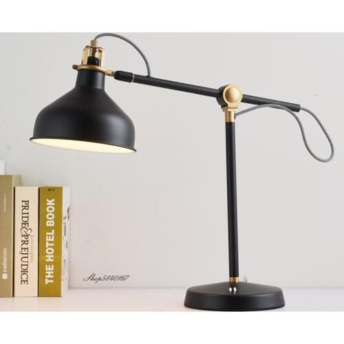 Modern Black Table Lamp Creative Rotatable Desk Lamp for Living Room Bed Room Decor Beside Lamp Study Reading Lamp E27 Lighting