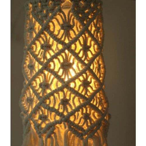 Woven Lamp Shade Boho Hanging Pendant Light Cover For Home Decor Hand-woven Wall Decor Home Decoration Lampshade