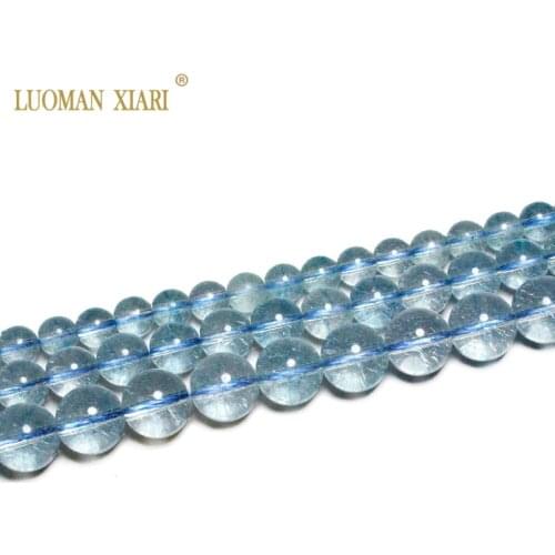 Fine AAA Natural Blue Topaz Beads Blue Crystal Beads Natural Stone Beads For Jewelry Making Diy Necklace Bracelet 6/ 8/10mm 15"
