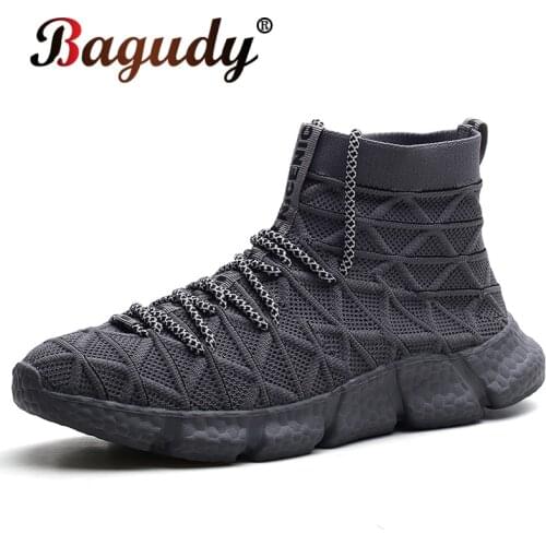 High-top Mesh Mens Sneakers Fashion Mens Casual Shoes Summer Breathable Male Tenis Sneakers Retro Street Teenager Sneakers