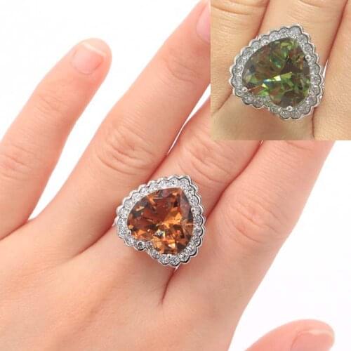 32x25mm Super Big European Design 11g Ceated Green Peridot Birthday Gift Ladies Dating 925 Sterling Silver Rings Eye Catching