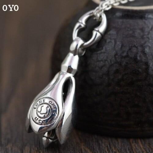 100%S925 silver antique style orchid bell pendant manual accessories Thai silver pendant