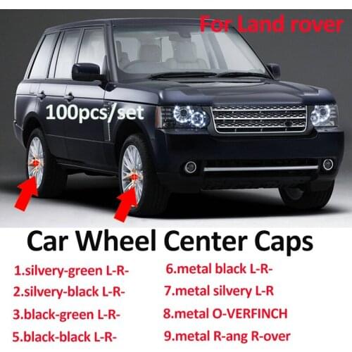 100pcs 62MM Wheel Center Cap Covers Metal Covers Wheel Hubcap Auto Emblem For Land Rover Discovery Freelander Evoque Car Styling