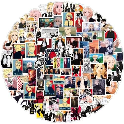 100 PCS/lot Tokyo Revenge Anime Stickers Takemichi Hinata Atsushi Chibi Toys Model Luggage Moto Car Laptop Skateboard Waterproof