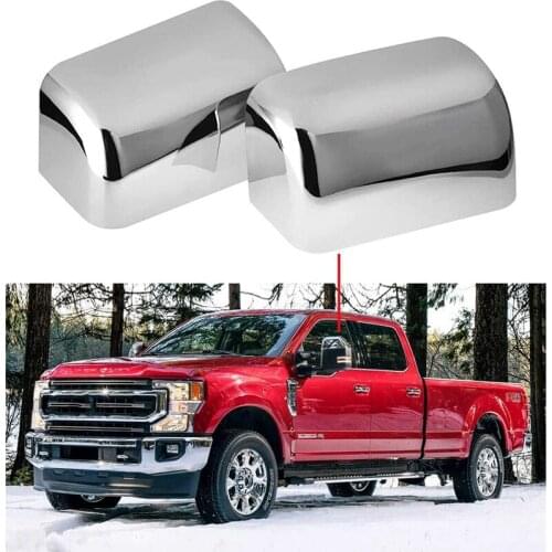 2Pcs/Set ABS Chrome Plated Mirror Covers Ultra Durable Top Half for Ford F250 F350 F450 2008-2015