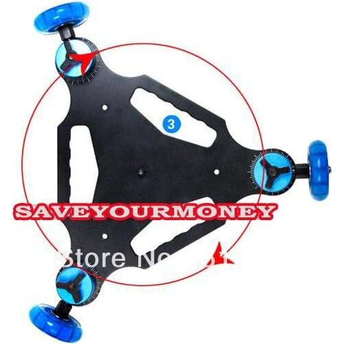 3 Wheel Triangle Table Top Dolly Skater Slider Truck For DSLR Camera DV Video 5D camera