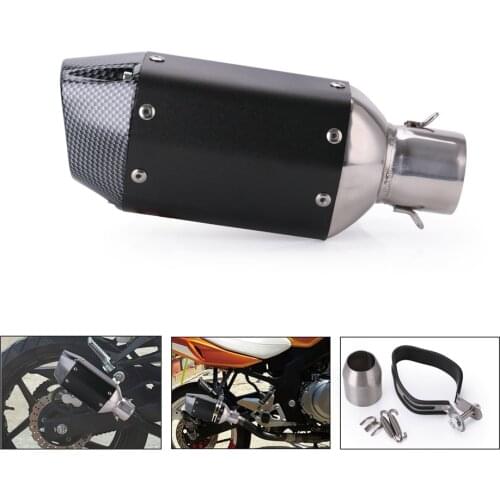 51mm Universal Motorcycle Exhaust Pipe Muffler Silencer Removable Accessories Stainless Steel Black Short Exhaust