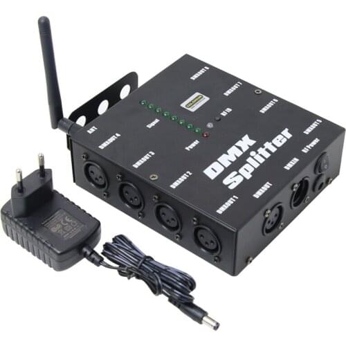 8 Channels Distribution Amplifier Wireless DMX512 Receiver 8 Way DMX Splitter DMX512 for Stage Light