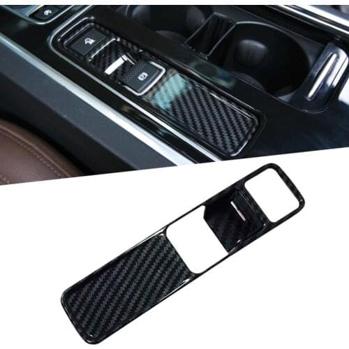 ABS Chrome For Jaguar F-PACE 2016 2017 Car Hand Parking Brake Cover Trim Auto Accessories Car Styling Carbon Fiber Style