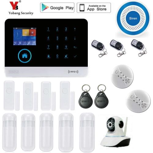 Yobang Security wireless wifi gsm alarm system TFT display door sensor home security alarm systems Wireless Smoke Detector kit