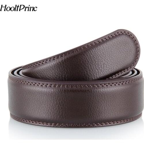 No Buckle Designer Mens Belts Body 3.5cm Wide Split Leather High Quality Men Automatic Belt Body Kemer black coffee