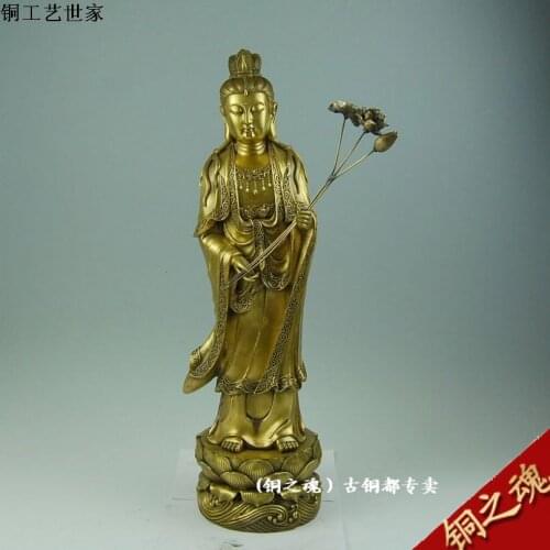Bronze Brass CHINESE crafts Copper bodhisattva buddha 66cm copper tools decoration bronze factory outlets