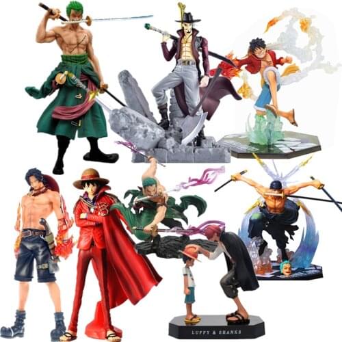 One Piece Anime Character Zoro Statue Luffy Sanji Action Figure Three Thousand World Model Child Birthday Toy Gift Decoration