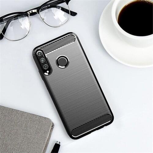 For Huawei Honor 9C Case Rubber Bumper Silicone Anti-knock Carbon Fiber Cover For Honor 9C Phone Case For Honor 10X Lite Case