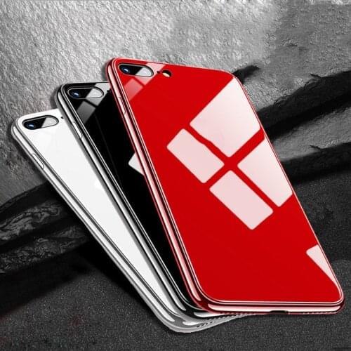 Tempered Glass Phone Case For iPhone 12 Mini 12 11 Pro Max X XS Max XR 8 7 Plus SE 2020 Plating Silicone Frame Back Cover Case