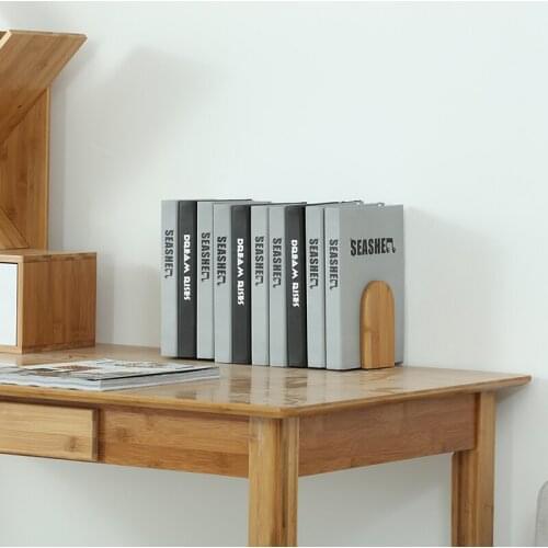 Wooden Bbook Storage Rack For Desktop Organizer Bookends Book Ends Shelf Holder Home Office Book Stand Storage Gadgets