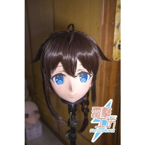 KM9153) Handmade Female Sweet Girl Resin Crossdress Outfit Cosplay Japanese Animegao Role Play Kigurumi Mask